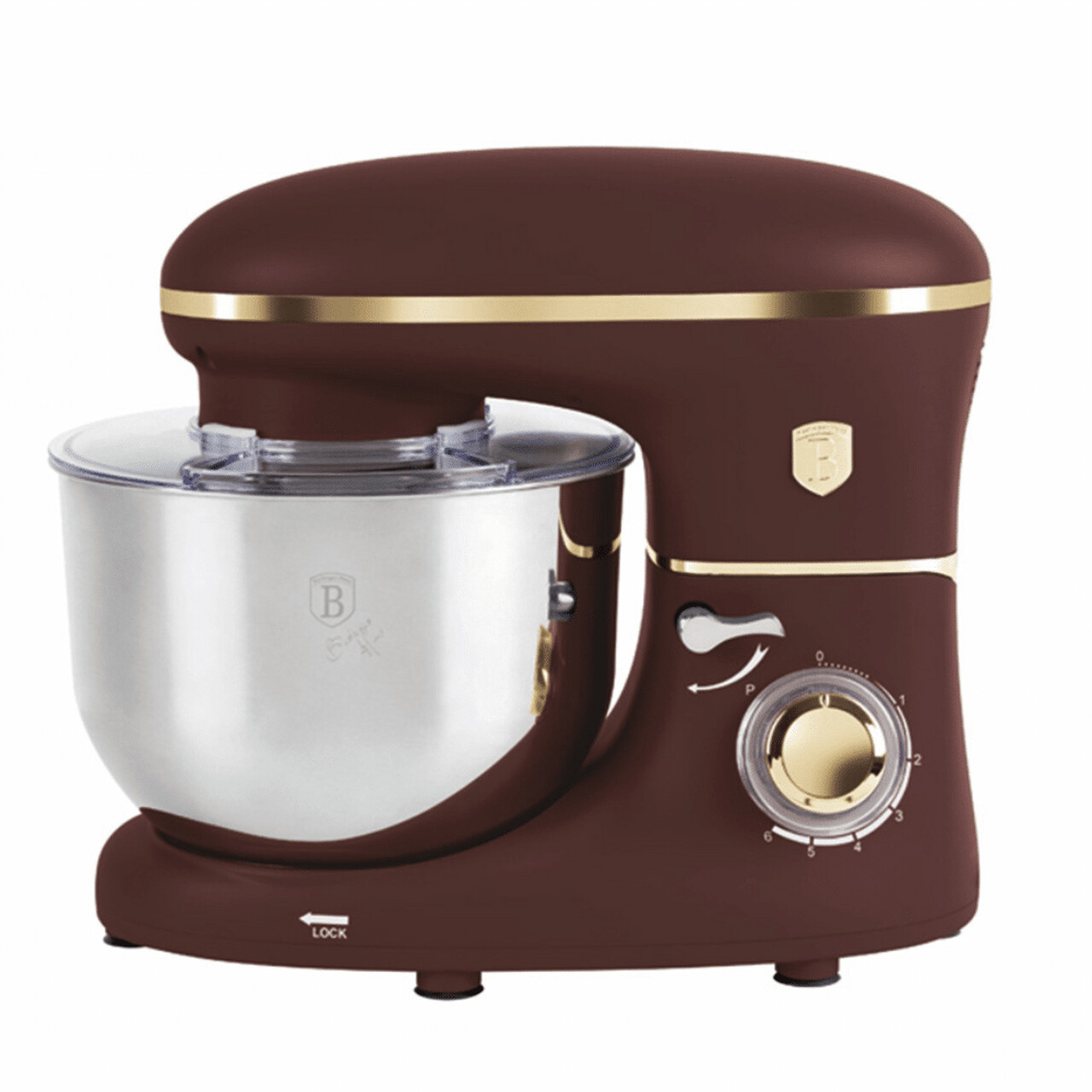 Robot de bucatarie Berlinger Haus, Leonardo, 1300W, inox/plastic, visiniu mat/argintiu - imagine 6